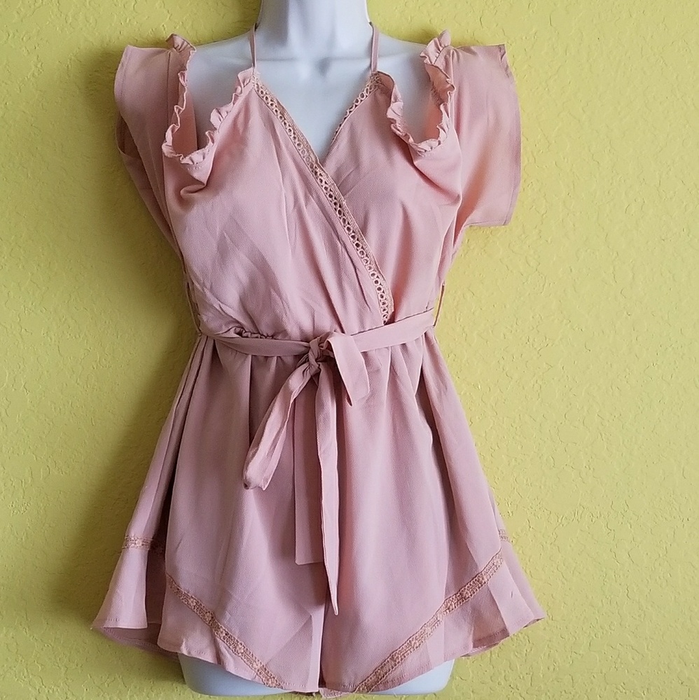 Flirty Peach Romper